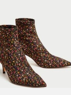 Zara Liberty Print Sock Bootie